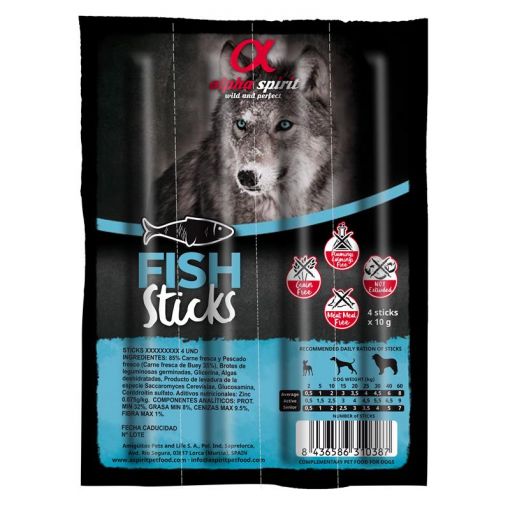 alpha spirit Dog Stick Fisch 4er Pack (Menge: 16 je Bestelleinheit)