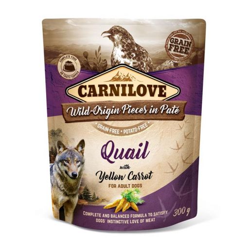 Carnilove Dog Pouch Pate Wachtel &gelbe Karotte 300g (Menge: 12 je Bestelleinheit)