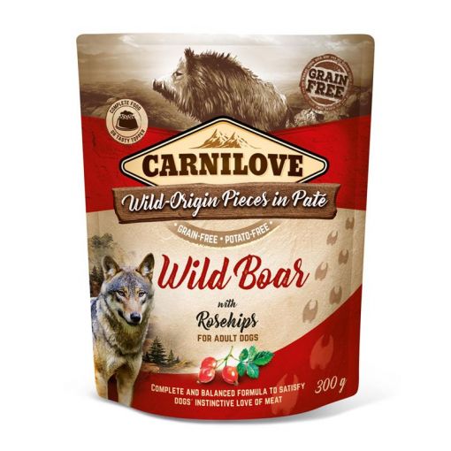 Carnilove Dog Pouch Pate Wildschwein & Hagebutten 300g (Menge: 12 je Bestelleinheit)