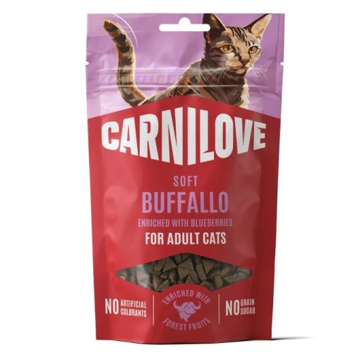 Carnilove Cat Soft Snack Buffallo with Blueberry 50g Carnilove Cat Soft Snack Buffallo with Blueberry 50g