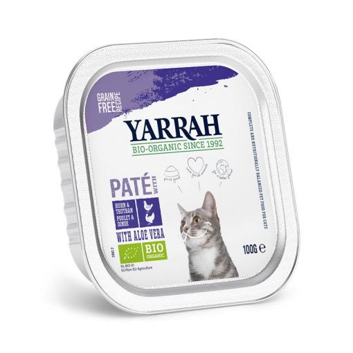 Yarrah Bio Cat Schale Pastete getreidefrei Huhn & Truthahn 100g (Menge: 16 je Bestelleinheit)
