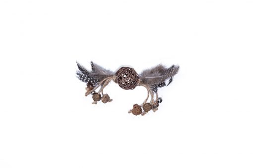Quapas Cat Toy Rattan Ball with Feathers A