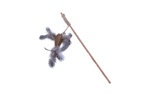 Quapas Cat Toy Fishing Rod Bird Brown