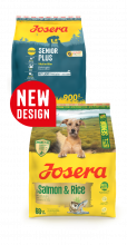 Josera Salmon & Rice Senior 12,5 kg + Denties Duck & Carrot 180 g Gratis