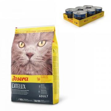 Josera Cat Catelux 10 kg + Josera Duck Cat wet 6 x 200 g