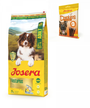 Josera FiestaPlus 12,5 kg + Denties Duck & Carrot 180 g Gratis