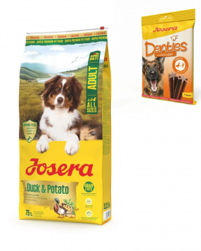 Josera Duck & Potato 12,5 kg + Denties Duck & Carrot 180 g Gratis