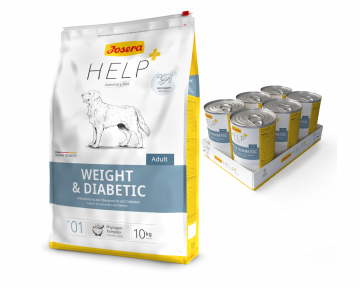 Josera Help Weight & Diabetic 10 kg + 6 x 400 g Help Weight & Diabetic Nassfutter gratis