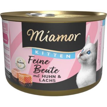 Miamor Dose Feine Beute Kitten Huhn & Lachs 185g (Menge: 12 je Bestelleinheit) Miamor Dose Feine Beute Kitten Huhn & Lachs 185g (Menge: 12 je Bestelleinheit)