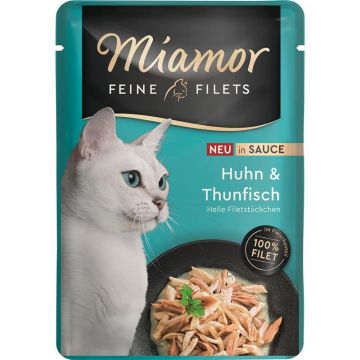 Miamor PB Feine Filets Huhn & Thunfisch in Sauce 100g (Menge: 24 je Bestelleinheit) Miamor PB Feine Filets Huhn & Thunfisch in Sauce 100g (Menge: 24 je Bestelleinheit)