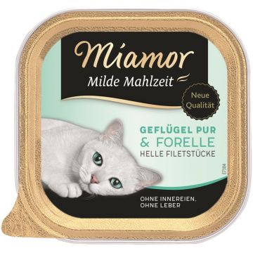 Miamor Schale Milde Mahlzeit Geflügel & Forelle 100 g (Menge: 16 je Bestelleinheit) Miamor Schale Milde Mahlzeit Geflügel & Forelle 100 g (Menge: 16 je Bestelleinheit)