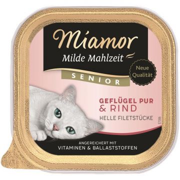 Miamor Schale Milde Mahlzeit Senior Geflügel pur & Rind 100 g (Menge: 16 je Bestelleinheit) Miamor Schale Milde Mahlzeit Senior Geflügel pur & Rind 100 g (Menge: 16 je Bestelleinheit)