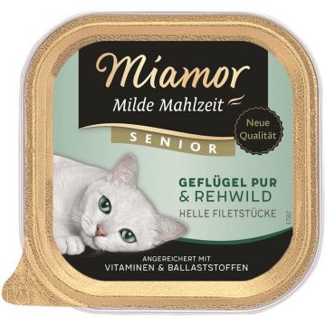Miamor Schale Milde Mahlzeit Senior Geflügel Pur & Rehwild 100 g (Menge: 16 je Bestelleinheit) Miamor Schale Milde Mahlzeit Senior Geflügel Pur & Rehwild 100 g (Menge: 16 je Bestelleinheit)