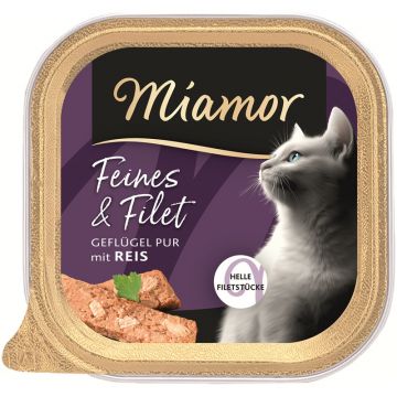 Miamor Schale Feines & Filet Gefl&uuml;gel Pur & Reis 100g (Menge: 16 je Bestelleinheit)