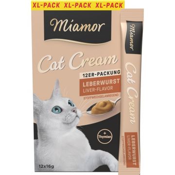 Miamor Snack Cream Leberwurst-Cream XL-Pack 12x16g (Menge: 7 je Bestelleinheit)