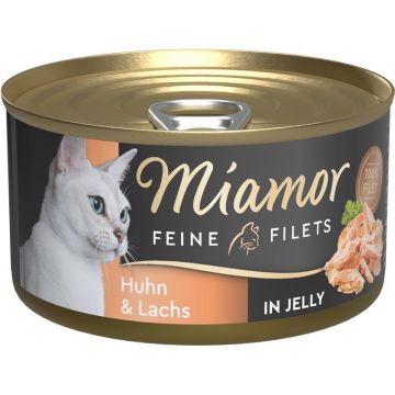 Miamor Dose Feine Filets Lachs & Huhn in Jelly 100g (Menge: 24 je Bestelleinheit) Miamor Dose Feine Filets Lachs & Huhn in Jelly 100g (Menge: 24 je Bestelleinheit)