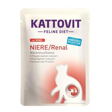 Kattovit PB Feline Diet Niere/Renal Rind 85g (Menge: 24 je Bestelleinheit) Kattovit PB Feline Diet Niere/Renal Rind 85g (Menge: 24 je Bestelleinheit)