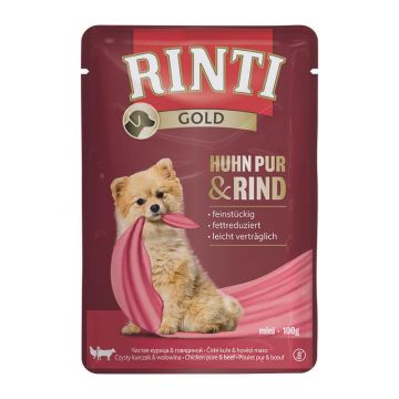 Rinti Gold Frischbeutel Huhn Pur & Rind 100 g (Menge: 10 je Bestelleinheit) Rinti Gold Frischbeutel Huhn Pur & Rind 100 g (Menge: 10 je Bestelleinheit)