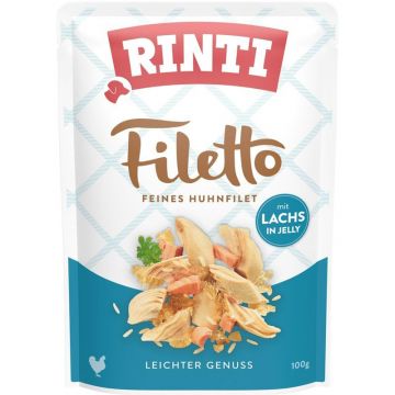 Rinti Filetto Huhnfilet mit Lachs in Jelly 100 g (Menge: 24 je Bestelleinheit) Rinti Filetto Huhnfilet mit Lachs in Jelly 100 g (Menge: 24 je Bestelleinheit)