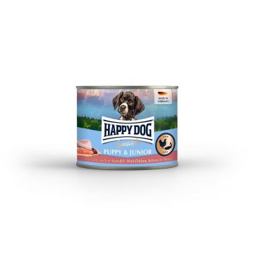 Happy Dog Dose Sensible Puppy Huhn, Lachs & Kartoffel 200g (Menge: 6 je Bestelleinheit) Happy Dog Dose Sensible Puppy Huhn, Lachs & Kartoffel 200g (Menge: 6 je Bestelleinheit)