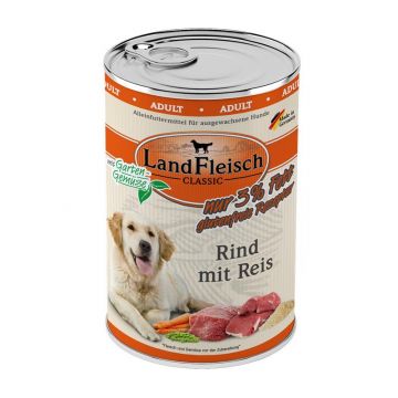 Landfleisch Dog Classic Rind mit Reis & Gartengemüse extra mager 400g (Menge: 6 je Bestelleinheit)