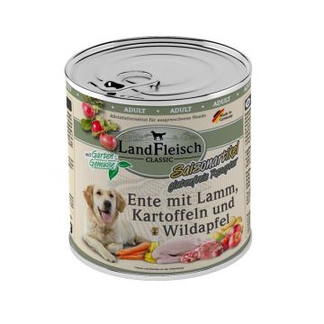 Landfleisch Dog Classic Ente mit Lamm, Kartoffelnn Wildapfel & Gartengemüse 800g (Menge: 6 je Bestelleinheit)
