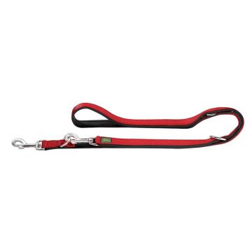 Hunter verstellbare Führleine Neopren 15mm/200cm rot/schwarz Hunter verstellbare Führleine Neopren 15mm/200cm rot/schwarz