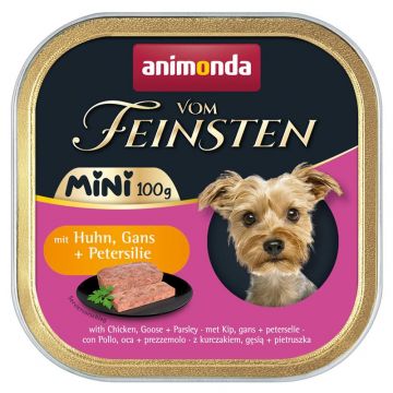 Animonda Dog vom Feinsten Mini Adult mit Huhn, Gans & Petersilie 100g (Menge: 32 je Bestelleinheit) Animonda Dog vom Feinsten Mini Adult mit Huhn, Gans & Petersilie 100g (Menge: 32 je Bestelleinheit)