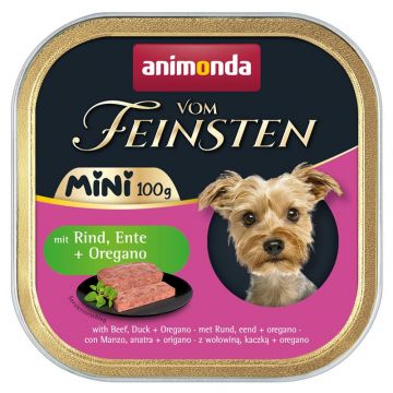Animonda Dog vom Feinsten Mini Adult mit Rind, Ente & Oregano 100g (Menge: 32 je Bestelleinheit) Animonda Dog vom Feinsten Mini Adult mit Rind, Ente & Oregano 100g (Menge: 32 je Bestelleinheit)
