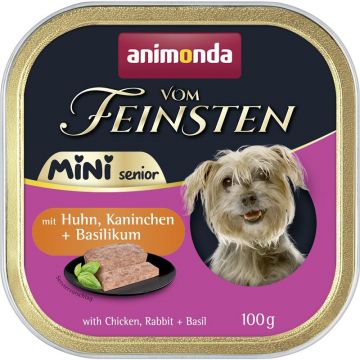 Animonda Dog vom Feinsten Mini Senior mit Huhn, Kaninchen & Basilikum 100g (Menge: 32 je Bestelleinheit) Animonda Dog vom Feinsten Mini Senior mit Huhn, Kaninchen & Basilikum 100g (Menge: 32 je Bestelleinheit)