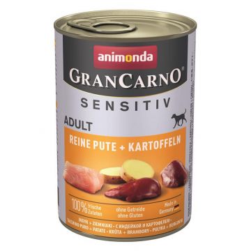 Animonda Dog GranCarno Adult Sensitive Pute & Kartoffel pur 400g (Menge: 6 je Bestelleinheit) Animonda Dog GranCarno Adult Sensitive Pute & Kartoffel pur 400g (Menge: 6 je Bestelleinheit)