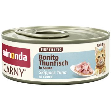 Animonda Cat Carny Fine Fillets Adult Bonito Thunfisch in Sauce 60g (Menge: 12 je Bestelleinheit)