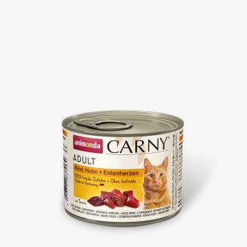 Animonda Cat Carny Adult Rind & Huhn & Entenherzen 200g (Menge: 6 je Bestelleinheit) Animonda Cat Carny Adult Rind & Huhn & Entenherzen 200g (Menge: 6 je Bestelleinheit)