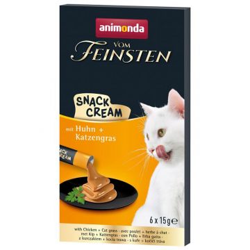 Animonda Cat vom Feinsten Adult Snack Cream Huhn & Katzengras 6x15 g (Menge: 11 je Bestelleinheit) Animonda Cat vom Feinsten Adult Snack Cream Huhn & Katzengras 6x15 g (Menge: 11 je Bestelleinheit)