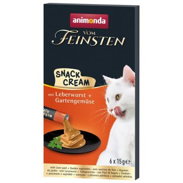 Animonda Cat vom Feinsten Adult Snack Cream mit Leberwurst & Gartengemüse 6x15 g (Menge: 11 je Bestelleinheit) Animonda Cat vom Feinsten Adult Snack Cream mit Leberwurst & Gartengemüse 6x15 g (Menge: 11 je Bestelleinheit)