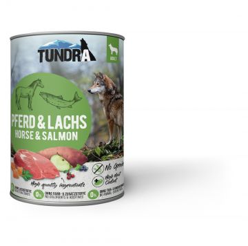 Tundra Dog Dose Pferd & Lachs 800g (Menge: 6 je Bestelleinheit) Tundra Dog Dose Pferd & Lachs 800g (Menge: 6 je Bestelleinheit)