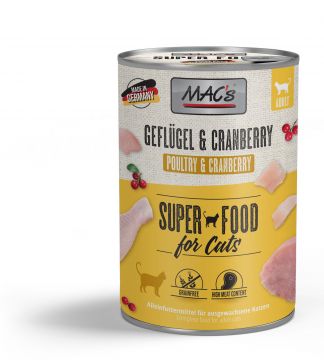 MACs Cat Geflügel, Rind & Cranberry 400g (Menge: 6 je Bestelleinheit)