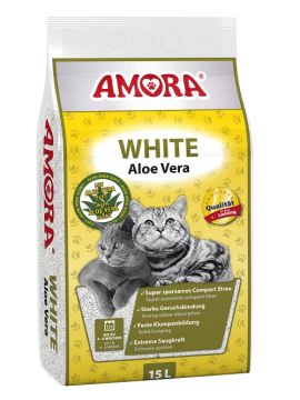 AMORA Katzenstreu White Compact Aloe Vera 15 Liter AMORA Katzenstreu White Compact Aloe Vera 15 Liter