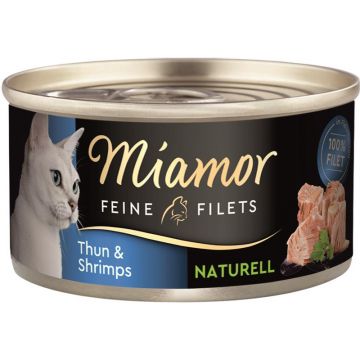 Miamor Dose Feine Filets naturelle Thunfisch & Shrimps 80 g (Menge: 24 je Bestelleinheit) Miamor Dose Feine Filets naturelle Thunfisch & Shrimps 80 g (Menge: 24 je Bestelleinheit)