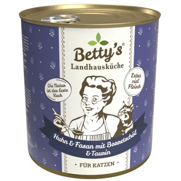 Bettys Landhausk&uuml;che Katze Dose Huhn & Fasan mit Borretsch&ouml;l 800g (Menge: 6 je Bestelleinheit)