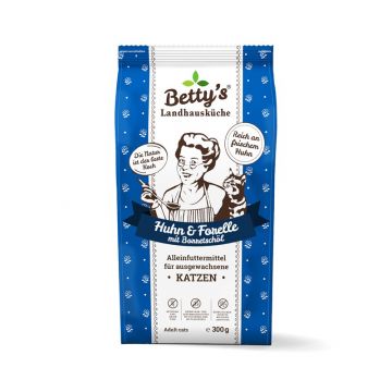 Bettys Landhausküche Katze Adult Trocken Huhn & Forelle 300g