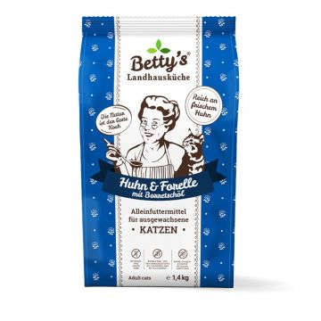 Bettys Landhausküche Katze Adult Trocken Huhn & Forelle 1,4 kg