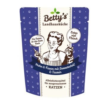 Bettys Landhausk&uuml;che P.B. Katze Huhn & Fasan mit Borretsch&ouml;l 250g (Menge: 6 je Bestelleinheit)