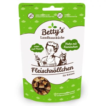 Bettys Landhausk&uuml;che Cat Snack Fleischr&ouml;llchen Huhn & Kaninchen 50g