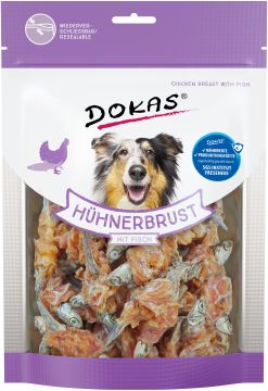 Dokas Dog Hühnerbrust mit Fisch 220 g (Menge: 6 je Bestelleinheit)