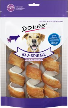 Dokas Dog Kauspirale mit Hühnerbrustfilet 110 g (Menge: 8 je Bestelleinheit)