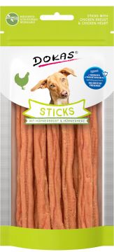 Dokas Dog Sticks mit Hühnerbrust & Hühnerherz 60g (Menge: 12 je Bestelleinheit)