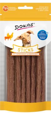 Dokas Dog Sticks mit Hühnerbrust & Rinderleber 60g (Menge: 12 je Bestelleinheit)