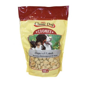 Classic Dog Snack Cookies Drops mit Strauß 500g Classic Dog Snack Cookies Drops mit Strauß 500g