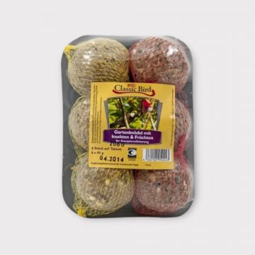 Classic Bird Gartenknödel mit Früchten & Insekten 6 Stück auf Tablett (Menge: 16 je Bestelleinheit) Classic Bird Gartenknödel mit Früchten & Insekten 6 Stück auf Tablett (Menge: 16 je Bestelleinheit)
